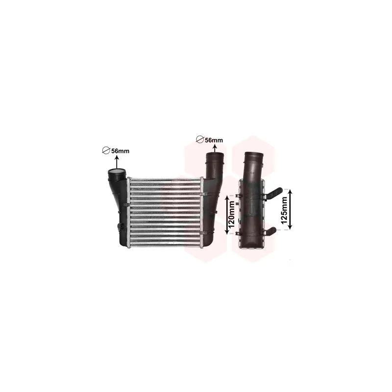 Intercooler, échangeur VAN WEZEL 03004221