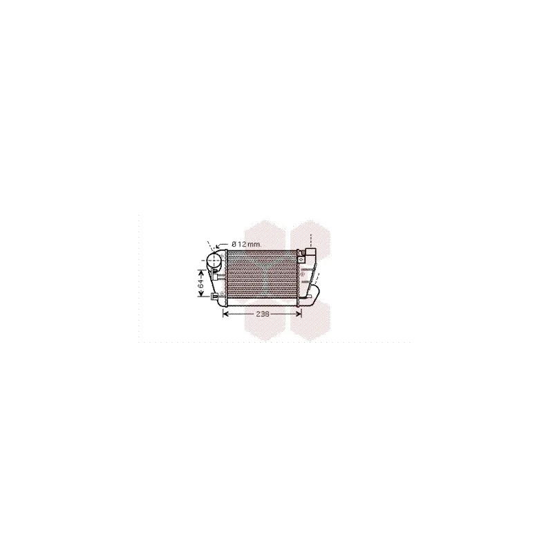 Intercooler, échangeur VAN WEZEL 03004250