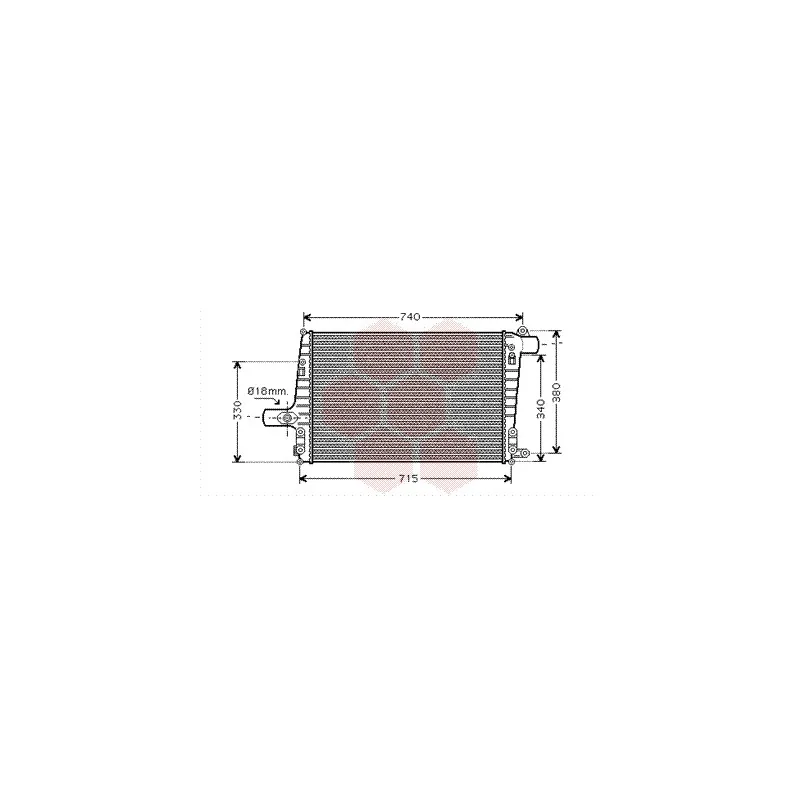 Intercooler, échangeur VAN WEZEL 03004259