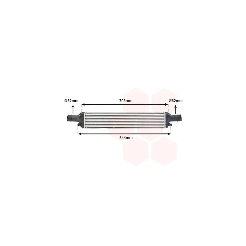 Intercooler, échangeur VAN WEZEL 03004319
