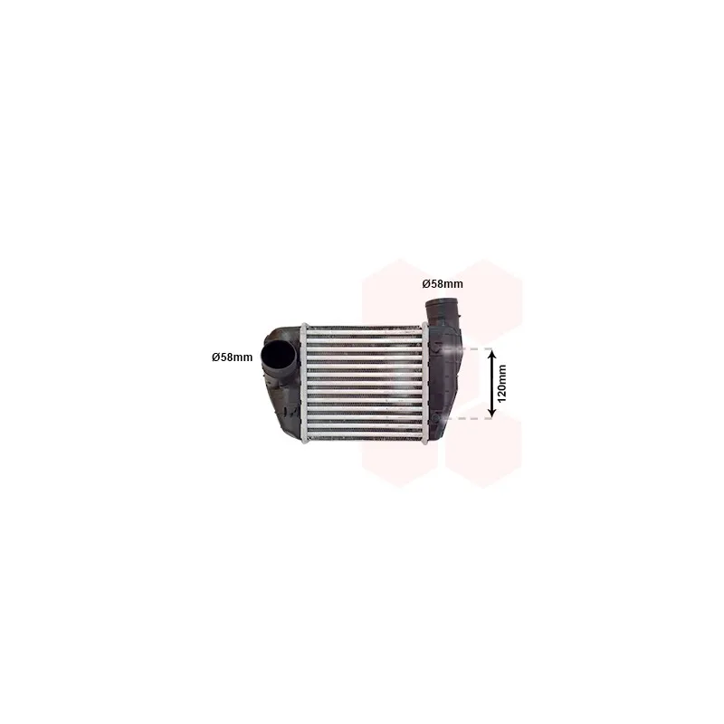 Intercooler, échangeur VAN WEZEL 03004350