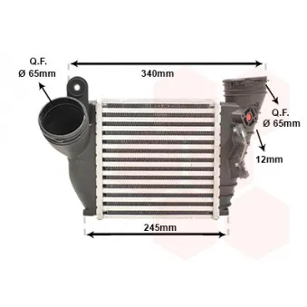 Intercooler, échangeur VAN WEZEL 03004354