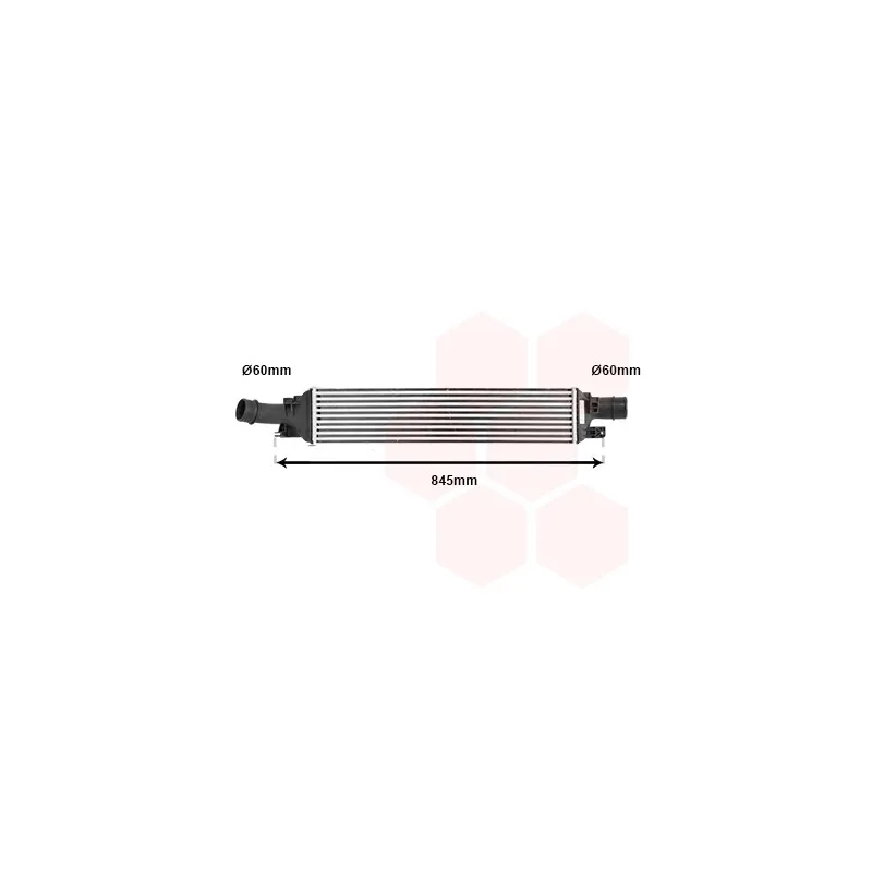 Intercooler, échangeur VAN WEZEL 03004358