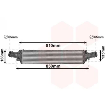 Intercooler, échangeur VAN WEZEL 03004406