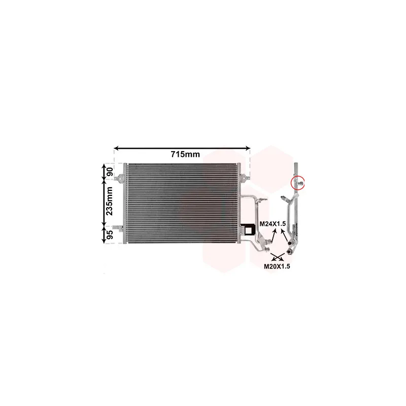 Condenseur, climatisation VAN WEZEL 03005116