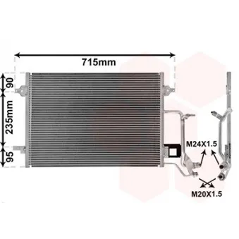 Condenseur, climatisation VAN WEZEL 03005140