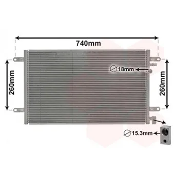 Condenseur, climatisation VAN WEZEL 03005237