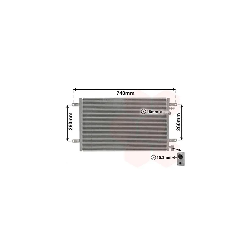 Condenseur, climatisation VAN WEZEL 03005237