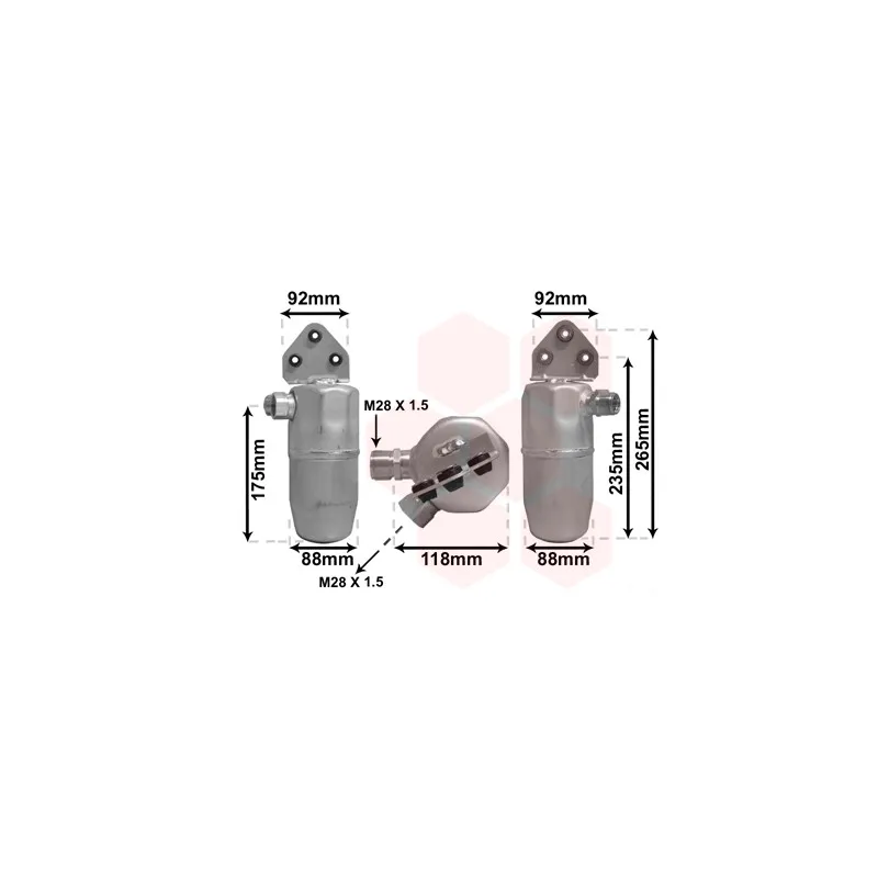 Filtre déshydratant, climatisation VAN WEZEL 0300D004