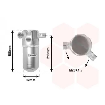Filtre déshydratant, climatisation VAN WEZEL 0300D152