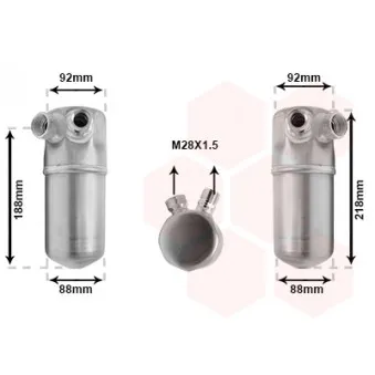 Filtre déshydratant, climatisation VAN WEZEL 0300D153