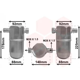 Filtre déshydratant, climatisation VAN WEZEL 0300D154