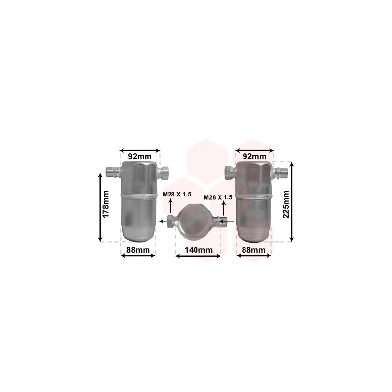 Filtre déshydratant, climatisation VAN WEZEL 0300D154
