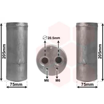 Filtre déshydratant, climatisation VAN WEZEL 0300D210