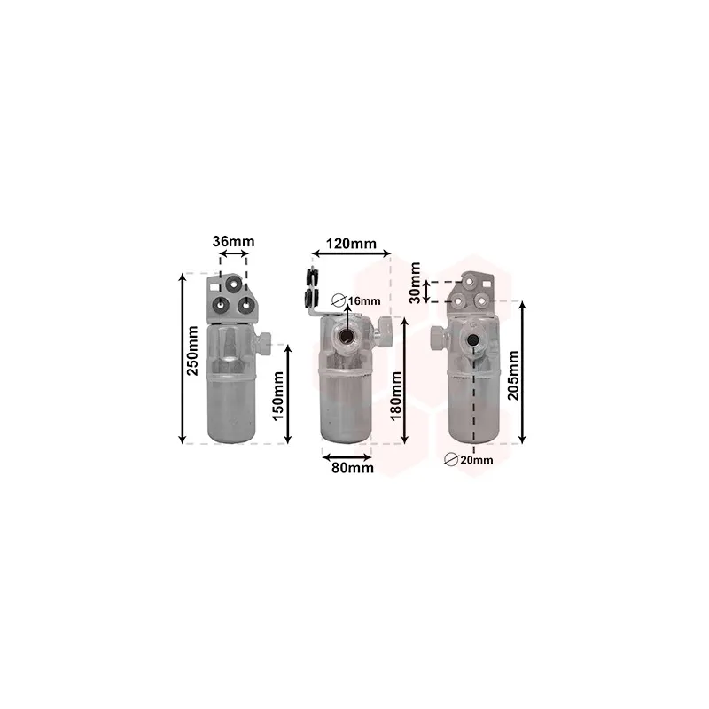 Filtre déshydratant, climatisation VAN WEZEL 0300D300