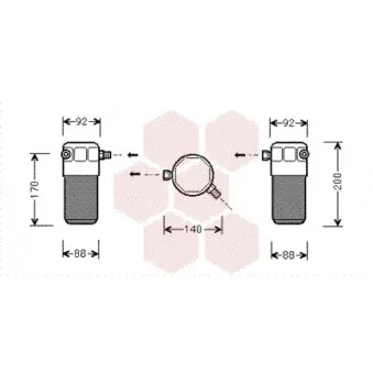 Filtre déshydratant, climatisation VAN WEZEL 0300D303