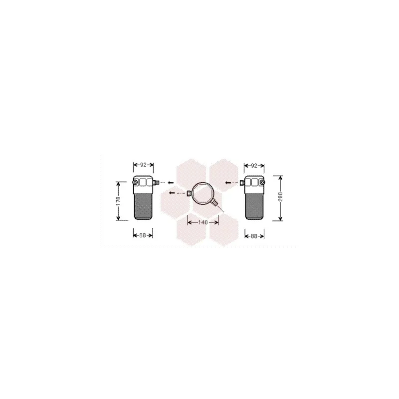 Filtre déshydratant, climatisation VAN WEZEL 0300D303