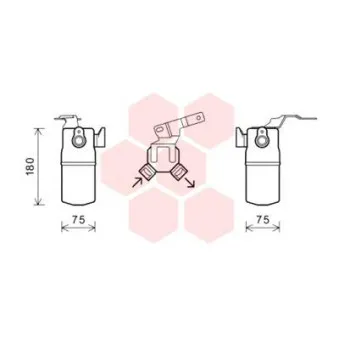 Filtre déshydratant, climatisation VAN WEZEL 0300D345