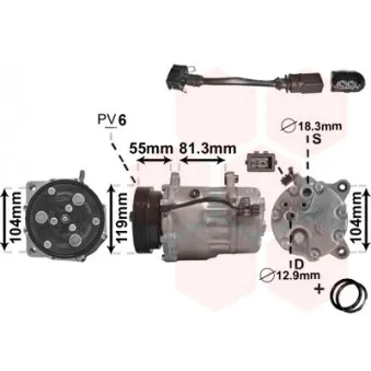 Compresseur, climatisation VAN WEZEL 0300K003