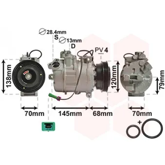 Compresseur, climatisation VAN WEZEL 0300K011