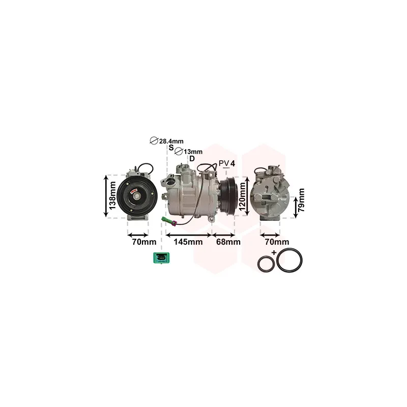Compresseur, climatisation VAN WEZEL 0300K011