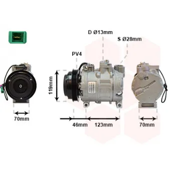 Compresseur, climatisation VAN WEZEL 0300K015