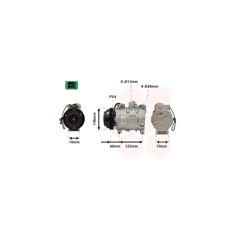 Compresseur, climatisation VAN WEZEL 0300K015
