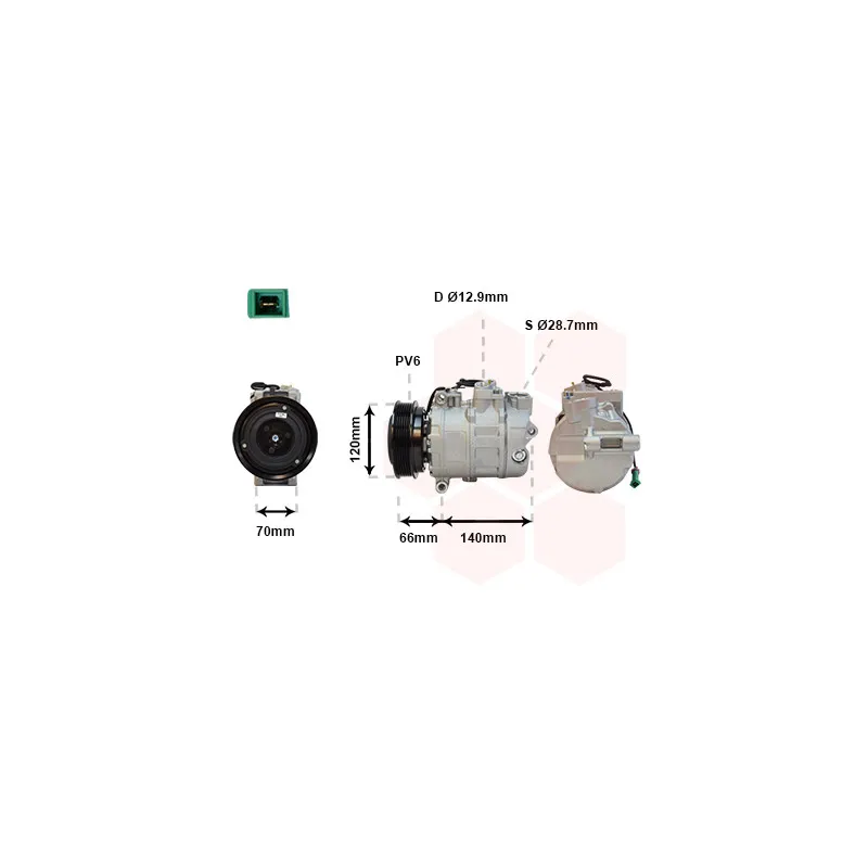 Compresseur, climatisation VAN WEZEL 0300K150