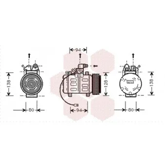 Compresseur, climatisation VAN WEZEL 0300K182