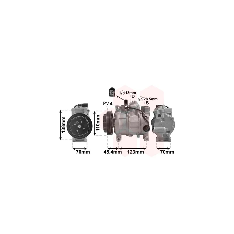 Compresseur, climatisation VAN WEZEL 0300K261