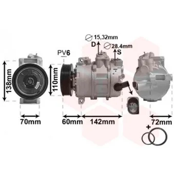 Compresseur, climatisation VAN WEZEL 0300K344