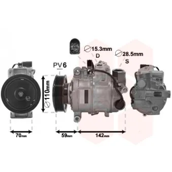 Compresseur, climatisation VAN WEZEL 0300K380