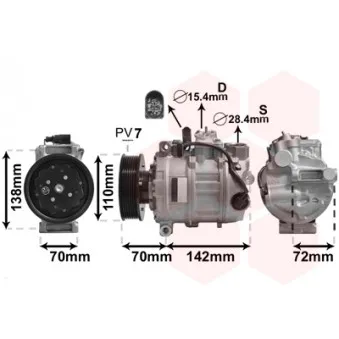 Compresseur, climatisation VAN WEZEL 0300K381