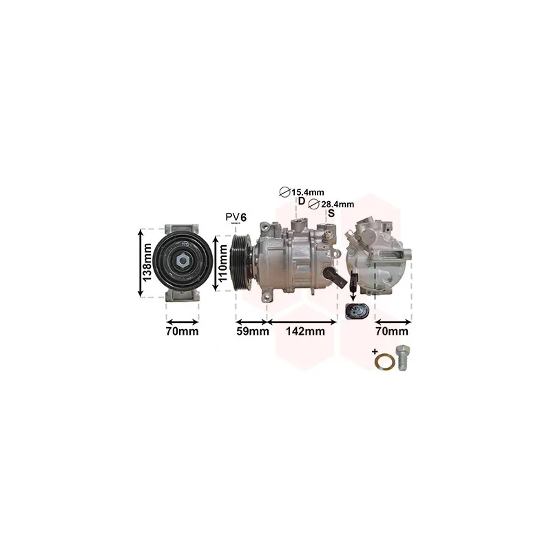 Compresseur, climatisation VAN WEZEL 0300K401