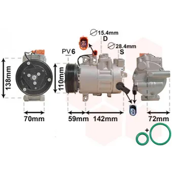 Compresseur, climatisation VAN WEZEL 0300K411