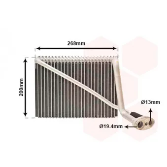 Évaporateur climatisation VAN WEZEL 0300V148