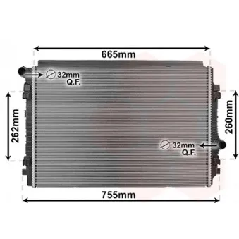Radiateur, refroidissement du moteur VAN WEZEL 03012711