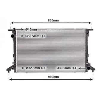 Radiateur, refroidissement du moteur VAN WEZEL 03012722