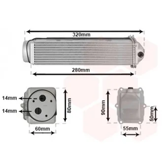 Intercooler, échangeur VAN WEZEL 03014703
