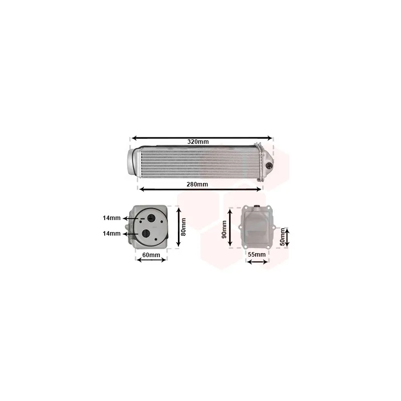 Intercooler, échangeur VAN WEZEL 03014703