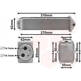 Intercooler, échangeur VAN WEZEL 03014716