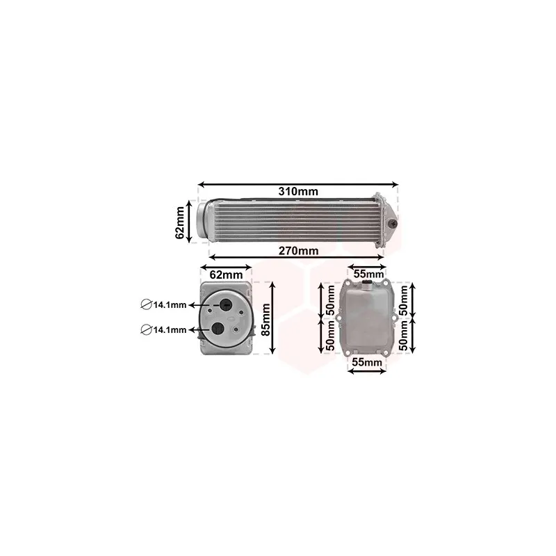 Intercooler, échangeur VAN WEZEL 03014716