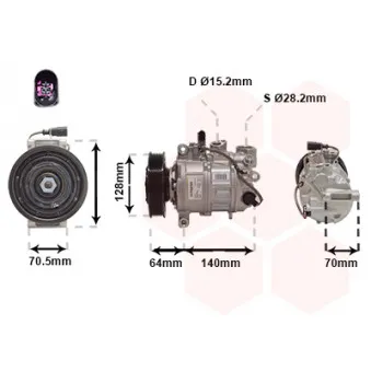 Compresseur, climatisation VAN WEZEL 0301K702