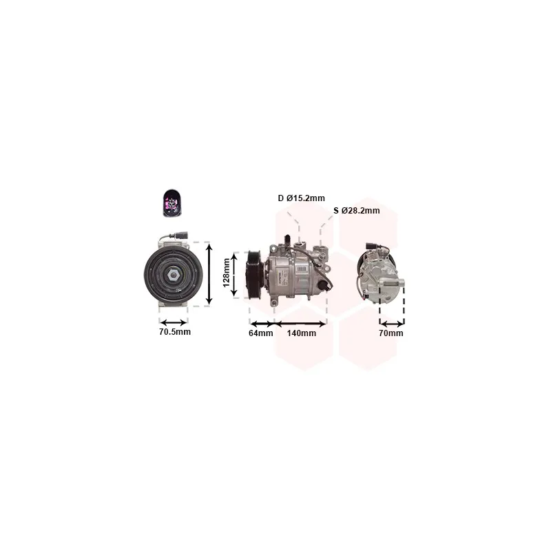 Compresseur, climatisation VAN WEZEL 0301K702