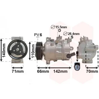 Compresseur, climatisation VAN WEZEL 0301K703