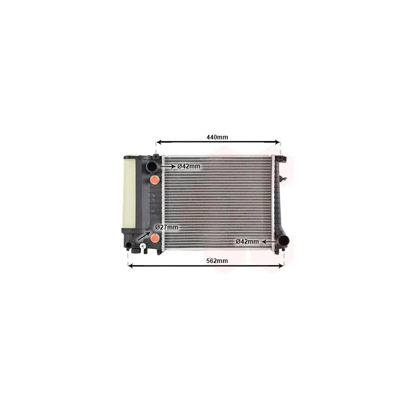 Radiateur, refroidissement du moteur VAN WEZEL 06002082