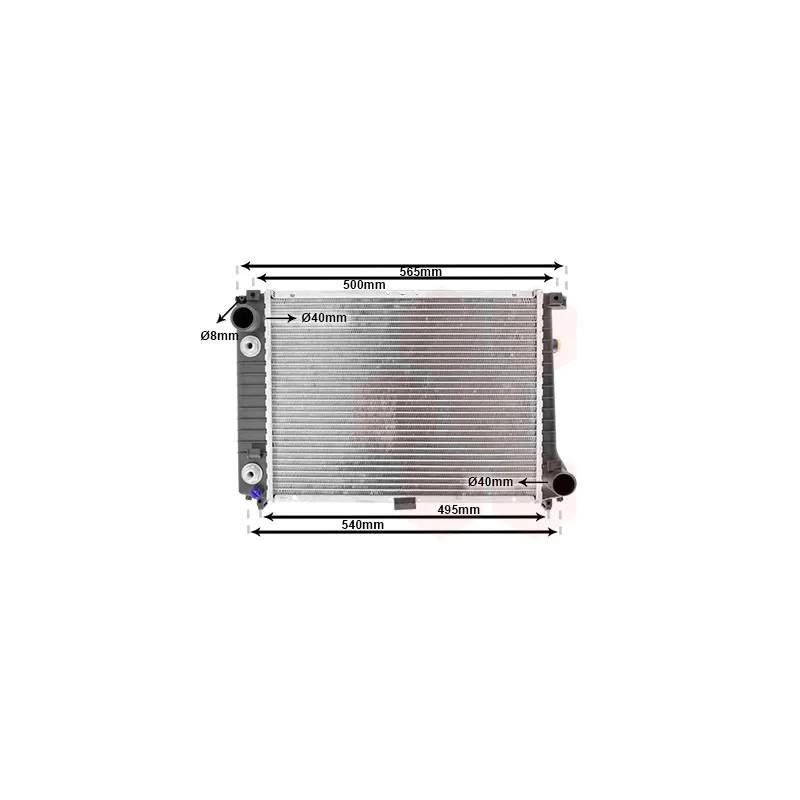 Radiateur, refroidissement du moteur VAN WEZEL 06002087