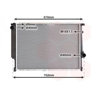 Radiateur, refroidissement du moteur VAN WEZEL 06002102