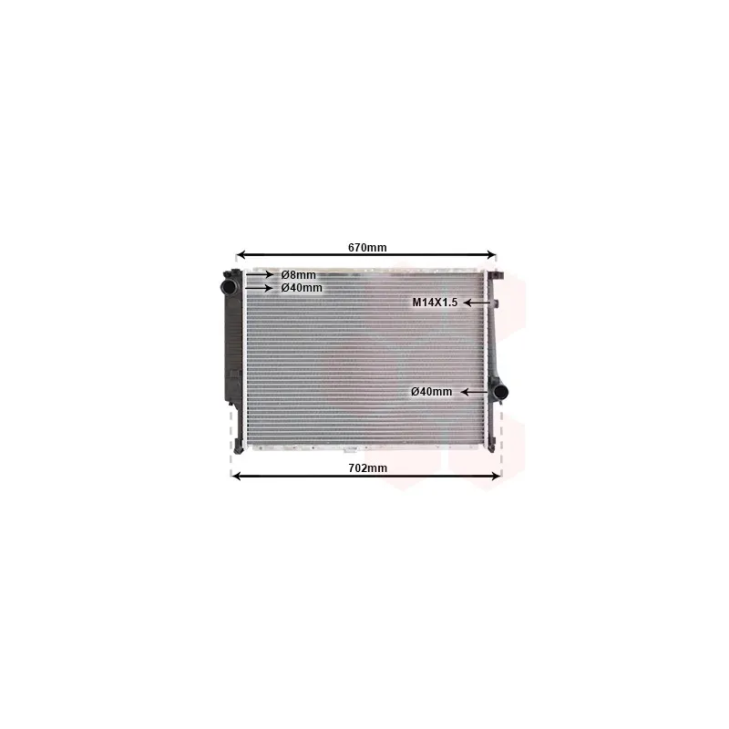 Radiateur, refroidissement du moteur VAN WEZEL 06002102