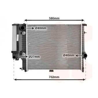 Radiateur, refroidissement du moteur VAN WEZEL 06002122